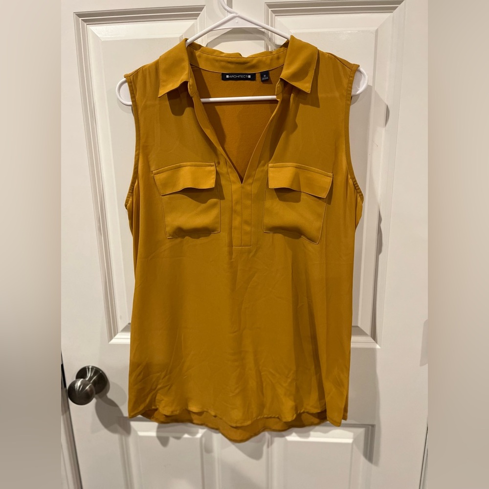 Architect Yellow Mustard Tank Top Blouse Size Medium